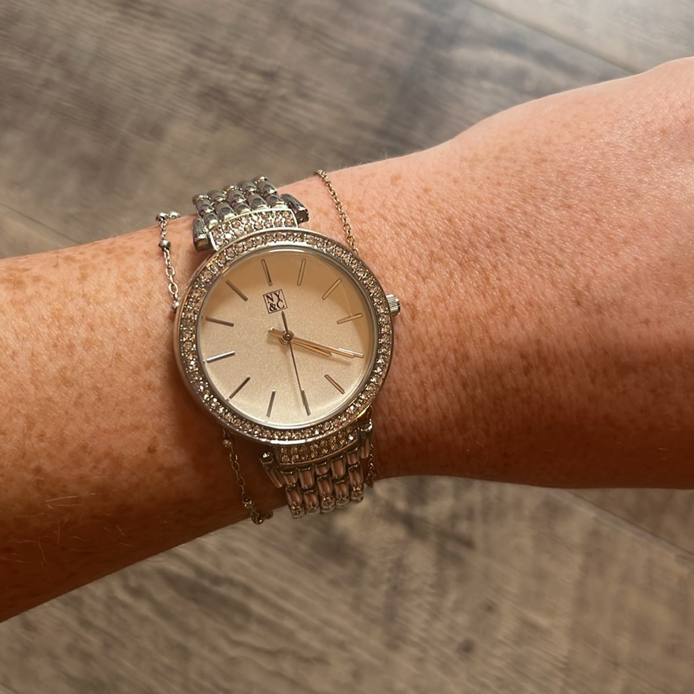 NY&Co silver watch with small jewels